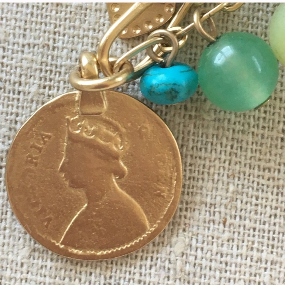 Stella & Dot | Retired Vintage Semi-precious Stone & Gold Coin Copa Neck… - Picture 14 of 16